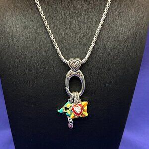 Brighton ABC Hook Charm Necklace w/Heart Charm & Initial Charms